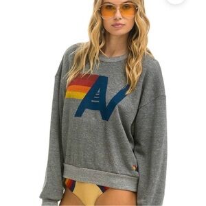 Aviator Nation Gray Sweatshirt with Colorful Logo